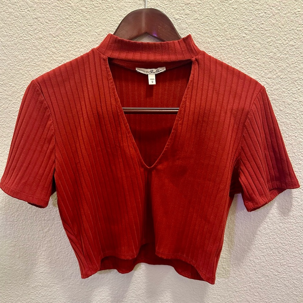 Express Red Crop Top Size L